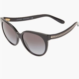 COACH 55mm Gradient Round Sunglasses HC8321 in Black NWT